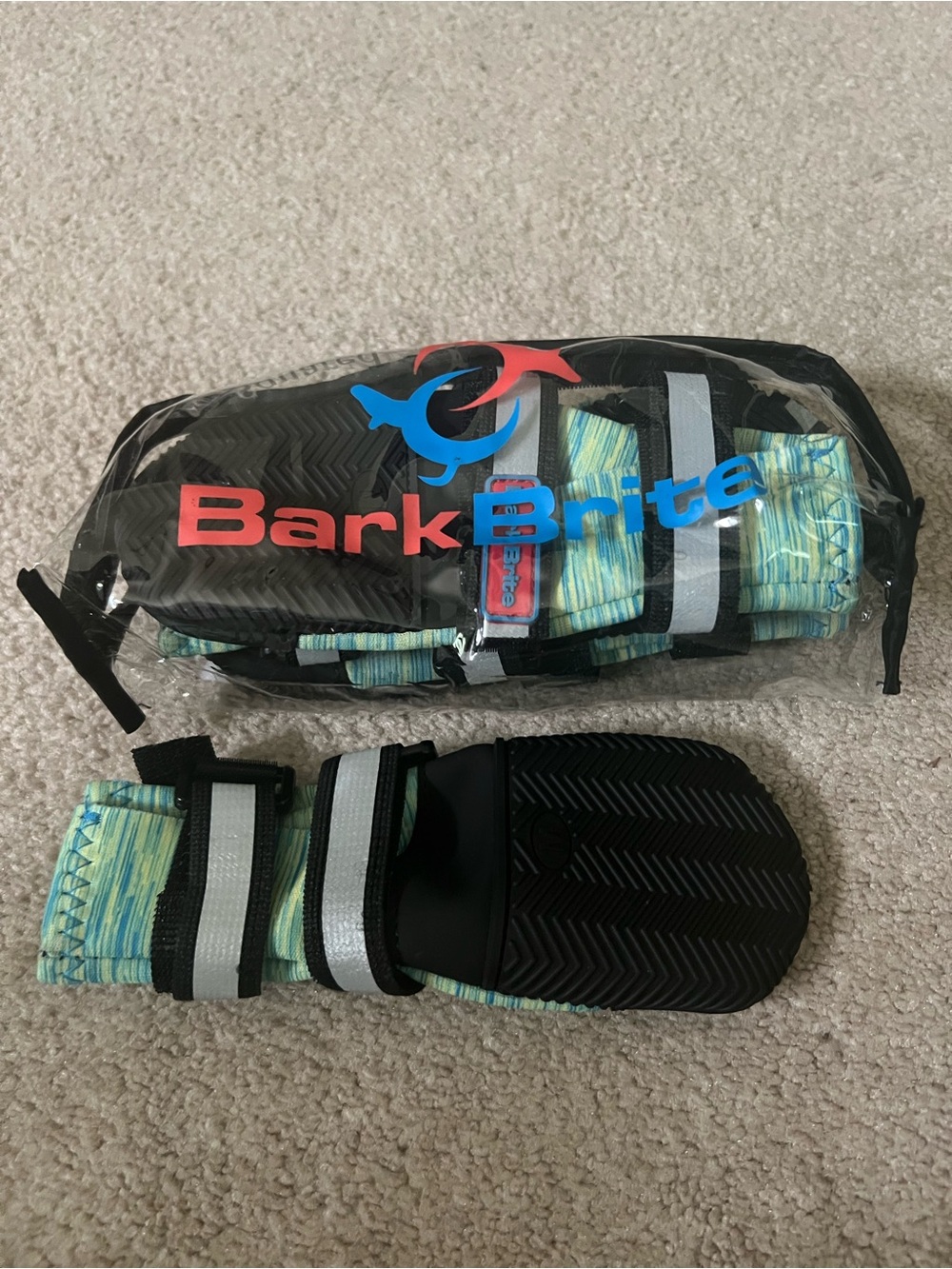 Reflective Dog Boots in Teal Stripe - 4 Pack, NWT